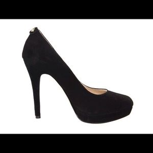 MICHAEL KORS black suede platform heels